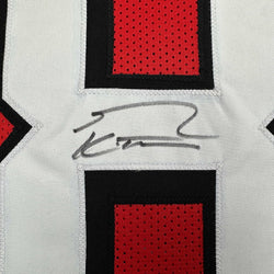 Framed Autographed/Signed George Kittle 35x39 San Francisco Red Alternate Football Jersey Beckett BAS COA