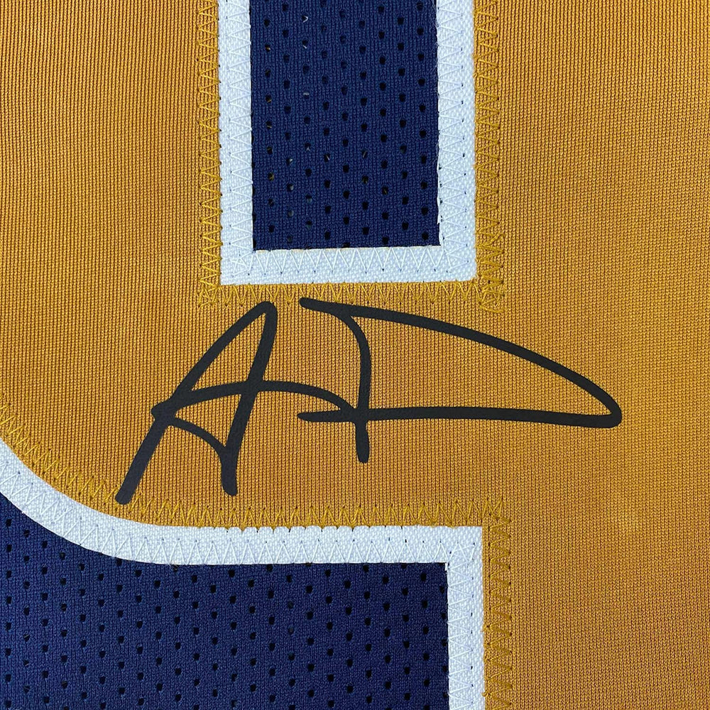 Framed Facsimile Autographed Aaron Donald 35x39 Los Angeles LA Navy Blue Reprint Laser Auto Football Jersey (ONLINE ORDER ONLY)