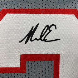 Framed Facsimile Autographed Mike Evans 35x39 Tampa Bay Grey Pewter Reprint Laser Auto Football Jersey (ONLINE ORDER ONLY)