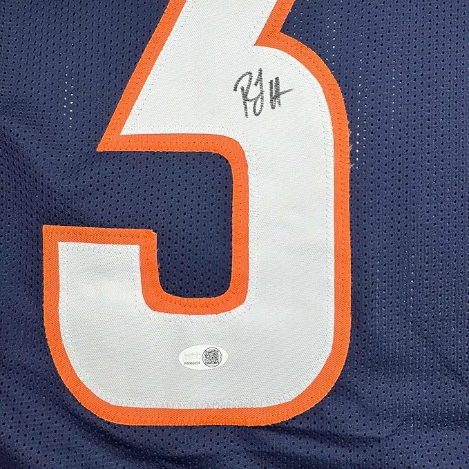 Framed Autographed/Signed R.J RJ Harvey 35x39 Denver Blue Football Jersey JSA COA