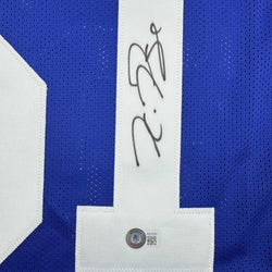 Framed Autographed/Signed Kwity Paye 35x39 Indianapolis Blue Football Jersey Beckett BAS COA