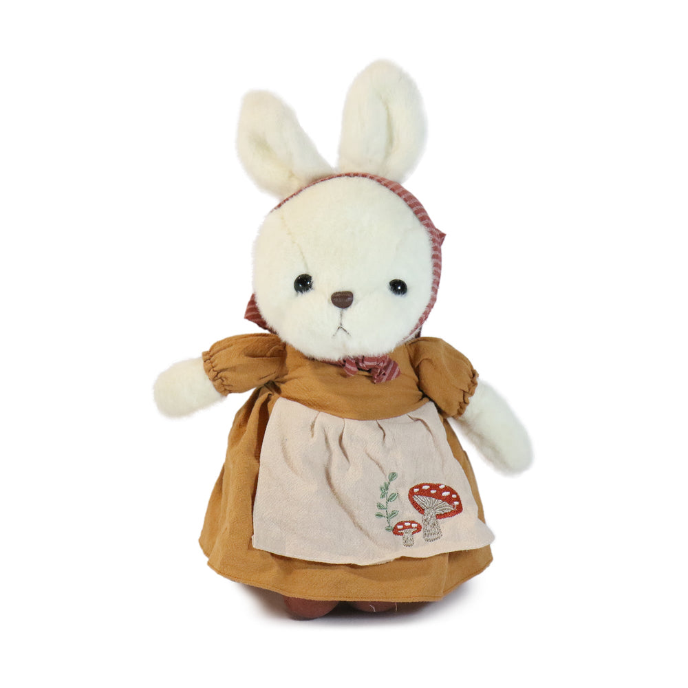 11-inch White Merry Rabbit with Brown Dress (ONLINE ORDER ONLY)
