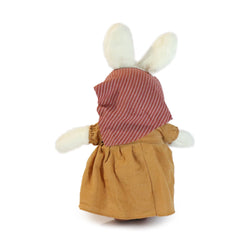 11-inch White Merry Rabbit with Brown Dress (ONLINE ORDER ONLY)