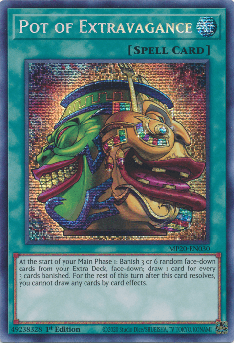 Pot of Extravagance [MP20-EN030] Prismatic Secret Rare (ONLINE ORDER ONLY)