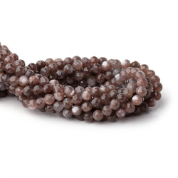 6.5mm Chocolate Moonstone Faceted Round 13.25 inch 53 Beads AA (ONLINE ORDER ONLY)
