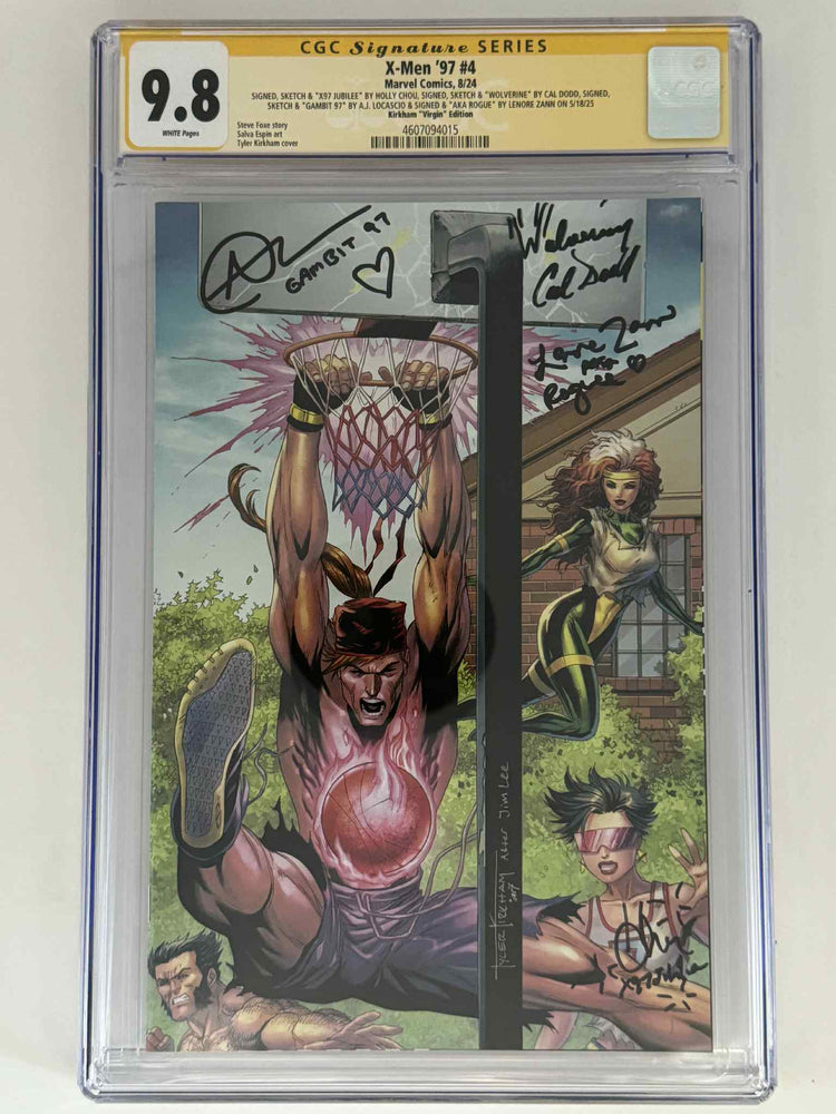 [Signed by Holly Chou | Cal Dodd | AJ LoCascio | Lenore Zann] X-Men '97 #4 CGC 9.8 Yellow Label Tyler Kirkham Exclusive Virgin Var (ONLINE ORDER ONLY)