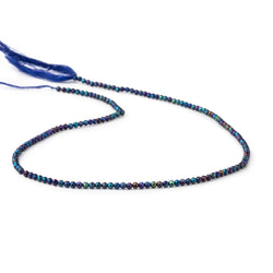 2mm Metallic Peacock Black Spinel Micro Faceted Rounds 13 inch 183 beads (ONLINE ORDER ONLY)