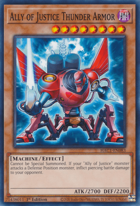 Ally of Justice Thunder Armor [HAC1-EN083] Common (ONLINE ORDER ONLY)
