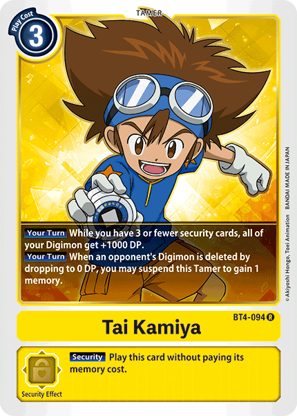 Tai Kamiya [BT4-094] [Great Legend] (ONLINE ORDER ONLY)