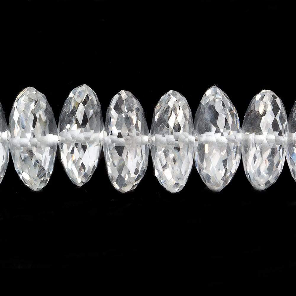 9.5-10mm Crystal Quartz German Faceted Rondelle Necklace 14kt Gold Clasp 17 inch AAA (ONLINE ORDER ONLY)