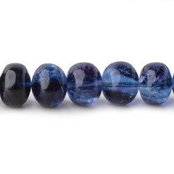 9.5-10mm Shaded Blue Fluorite Plain Rondelles 16 inch 53 Beads (ONLINE ORDER ONLY)