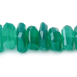 9.5-12.5mm Green Onyx Center Drilled Faceted Nugget Beads 7.5 inch 30 pieces (ONLINE ORDER ONLY)