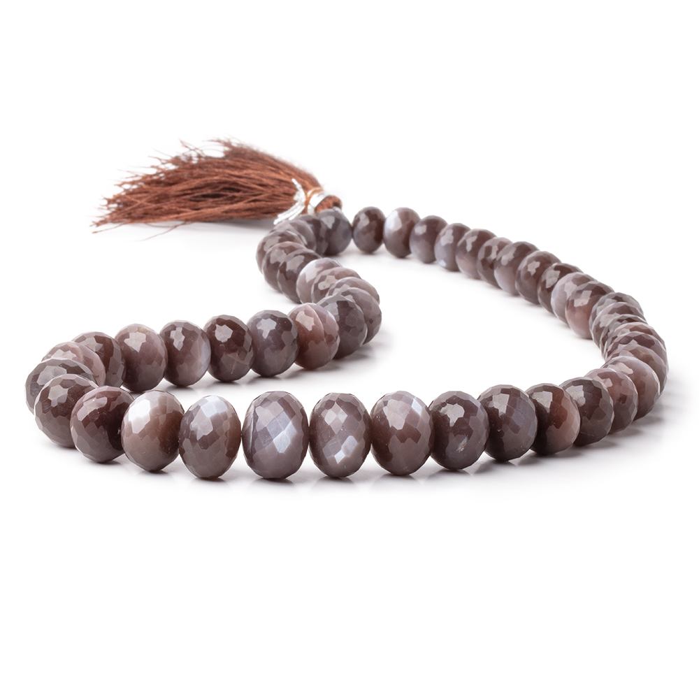 9.5-18.5mm Chocolate Brown Moonstone Faceted Rondelle 16 inch 49 Beads (ONLINE ORDER ONLY)