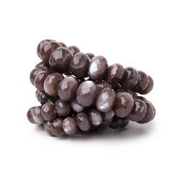 9.5-18.5mm Chocolate Brown Moonstone Faceted Rondelle 16 inch 49 Beads (ONLINE ORDER ONLY)