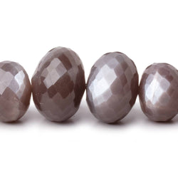 9.5-18.5mm Chocolate Brown Moonstone Faceted Rondelle 16 inch 49 Beads (ONLINE ORDER ONLY)