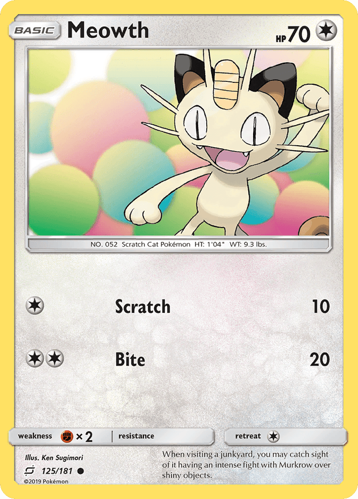 Meowth (125/181) [Sun & Moon: Team Up] (Online Only)