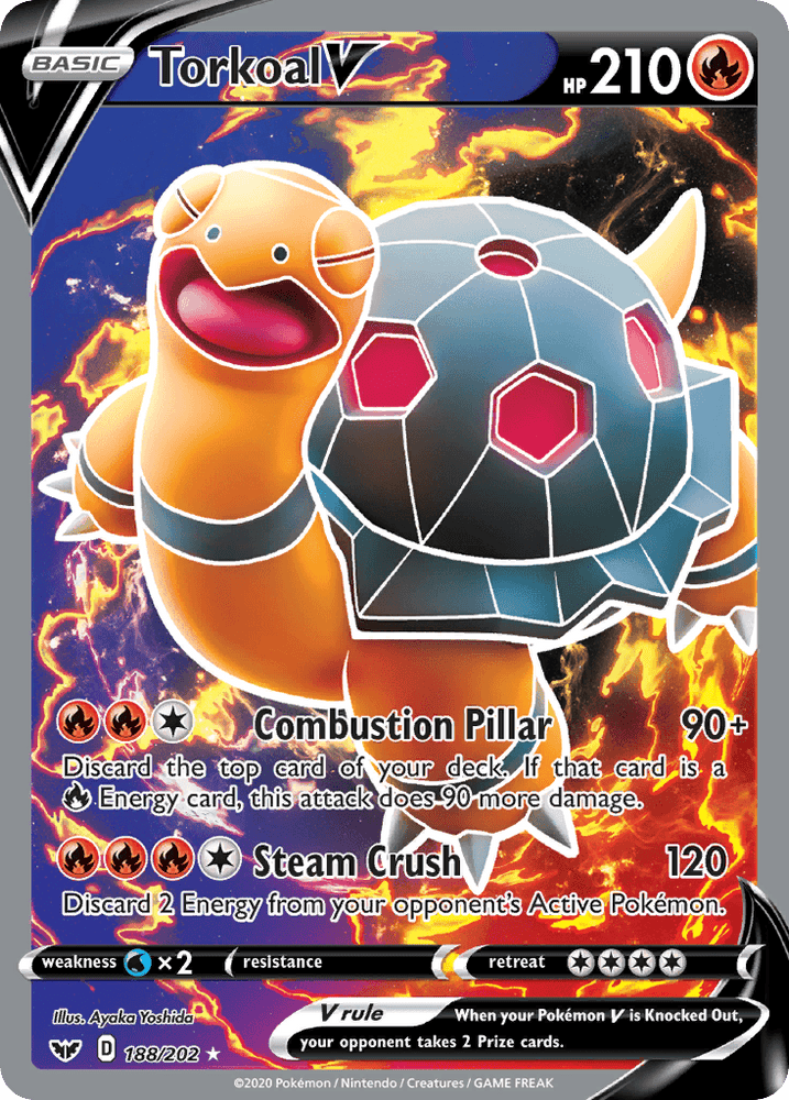 Torkoal V (188/202) [Sword & Shield: Base Set] (Online Only)