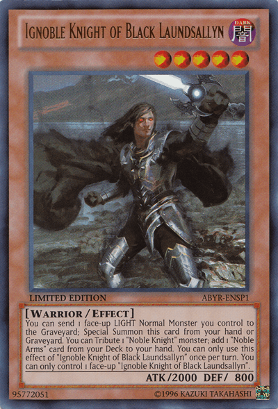 Ignoble Knight of Black Laundsallyn [ABYR-ENSP1] Ultra Rare (ONLINE ORDER ONLY)