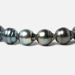 9.5mm Peacock Tahitian Ringed Saltwater Large Hole Pearls 9 pieces (ONLINE ORDER ONLY)
