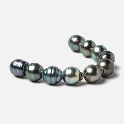 9.5mm Peacock Tahitian Ringed Saltwater Large Hole Pearls 9 pieces (ONLINE ORDER ONLY)
