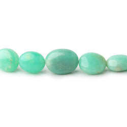 9.5x8-14x11mm Tanzanian Green Opal Plain Oval Beads 18 inch 45 pieces (ONLINE ORDER ONLY)