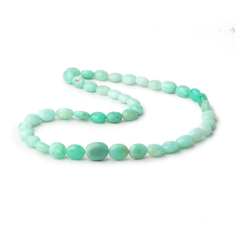 9.5x8-14x11mm Tanzanian Green Opal Plain Oval Beads 18 inch 45 pieces (ONLINE ORDER ONLY)