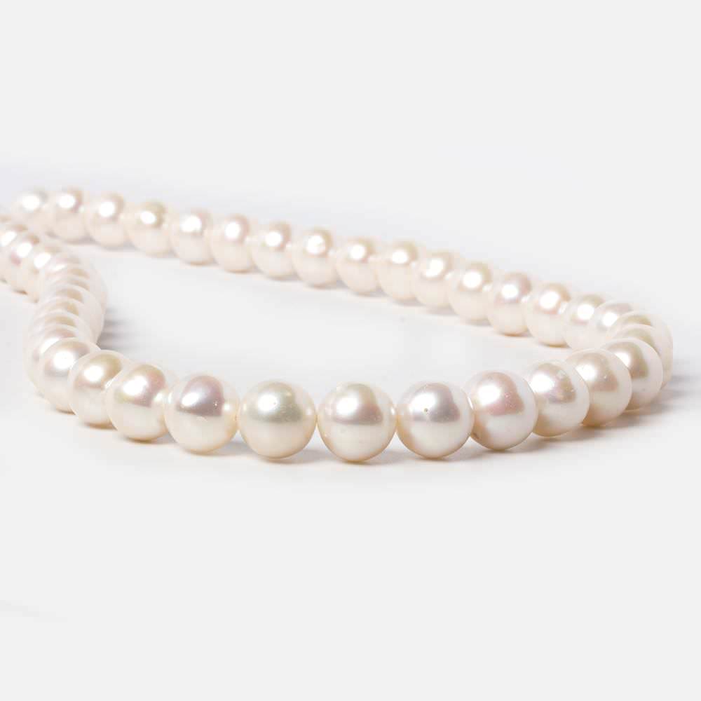 9.5x9-10.5x10mm Cream Rose' Off Round Freshwater Pearls 15.5 inch 42 pcs (ONLINE ORDER ONLY)