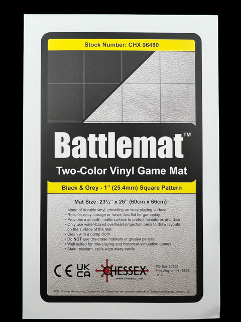 [Preorder] Battlemat™ 1" Reversible Black-Grey Squares (23½" x 26" Playing Surface) (Online Only)