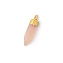 23x6mm Gold Leafed Rose Chalcedony Spike Pendants 1 piece (ONLINE ORDER ONLY)