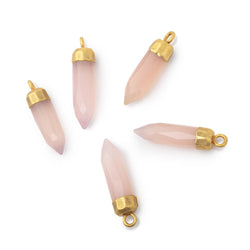 23x6mm Gold Leafed Rose Chalcedony Spike Pendants 1 piece (ONLINE ORDER ONLY)