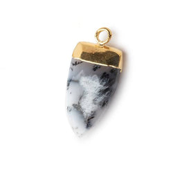20x9mm Gold Leafed Dendritic Opal faceted Point Pendant 1 piece (ONLINE ORDER ONLY)