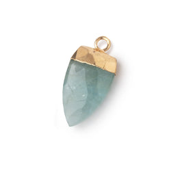 19x10mm Gold Leafed Aquamarine faceted Point Pendant 1 piece (ONLINE ORDER ONLY)