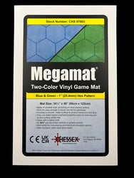 [Preorder] Megamat® 1" Reversible Blue-Green/Black-Grey Squares/Hexes (34½" x 48" Playing Surface) [Multiple Options] (Online Only)