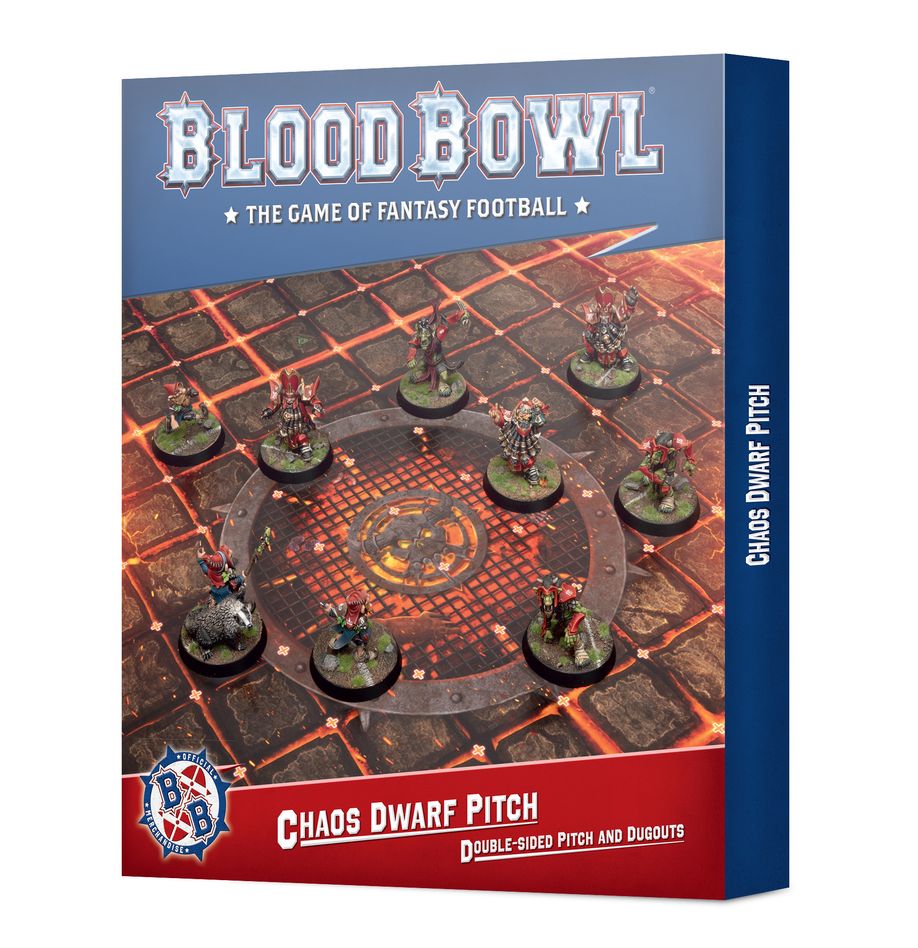 Blood Bowl: Chaos Dwarf Pitch - Double-sided Pitch and Dugouts Set (ONLINE ORDER ONLY)