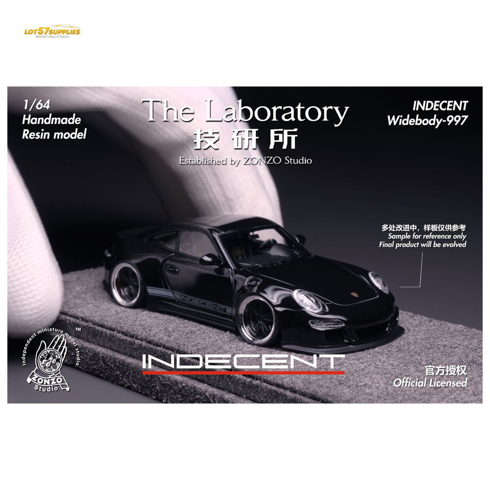 (Pre-Order) The Laboratory x ZONZO Porsche 997 Indecent - Gloss Black 1:64 (ONLINE ORDER ONLY)