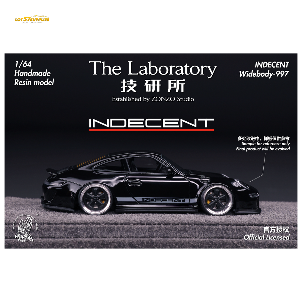 (Pre-Order) The Laboratory x ZONZO Porsche 997 Indecent - Gloss Black 1:64 (ONLINE ORDER ONLY)