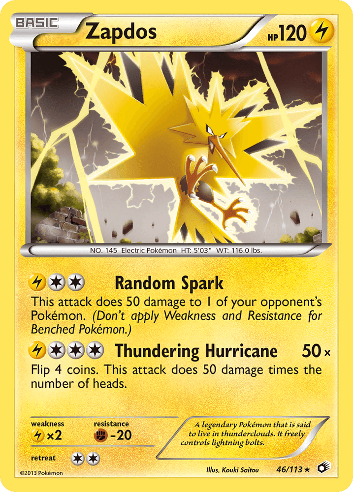Zapdos (46/113) (Theme Deck Exclusive) [Black & White: Legendary Treasures] (Online Only)