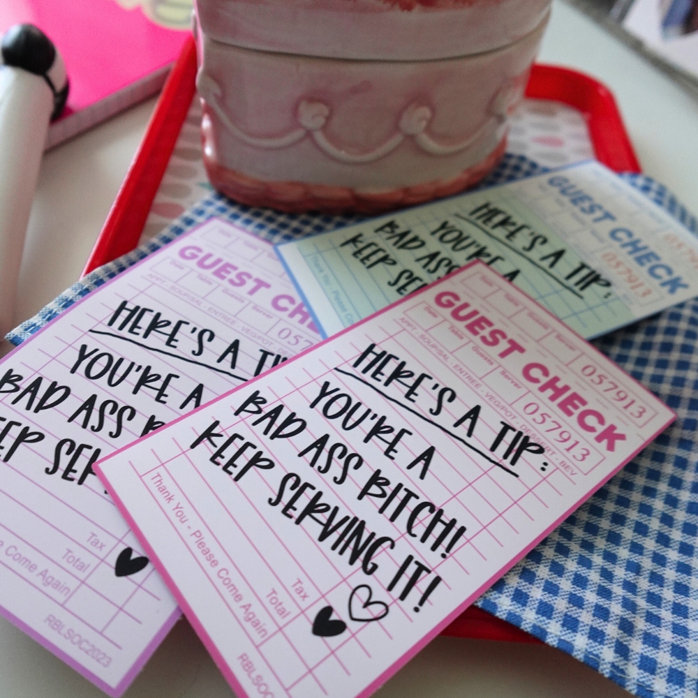 Guest Check: Here's a Tip| Sticker Die Cut (ONLINE ORDER ONLY)