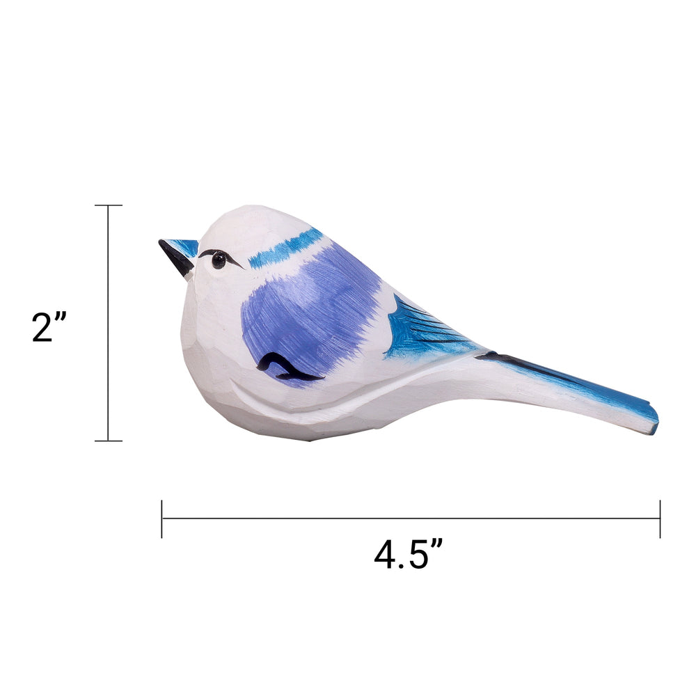 Hand-Carved Wooden Bird Figurine – White (ONLINE ORDER ONLY)