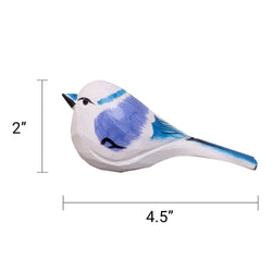 Hand-Carved Wooden Bird Figurine – White (ONLINE ORDER ONLY)