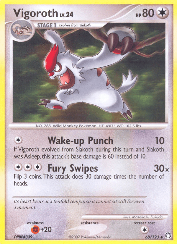 Vigoroth (68/123) [Diamond & Pearl: Mysterious Treasures] (Online Only)