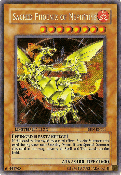 Sacred Phoenix of Nephthys [EEN-ENSE3] Secret Rare (ONLINE ORDER ONLY)