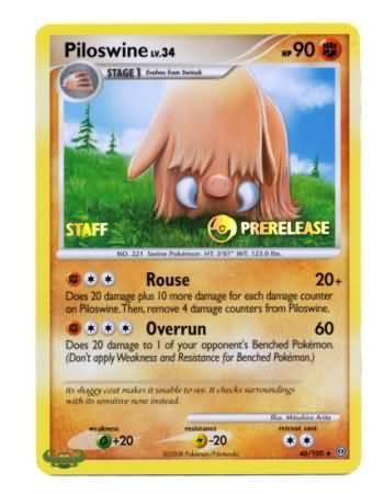 Piloswine (46/100) (Staff Prerelease Promo) [Nintendo: Black Star Promos] (Online Only)