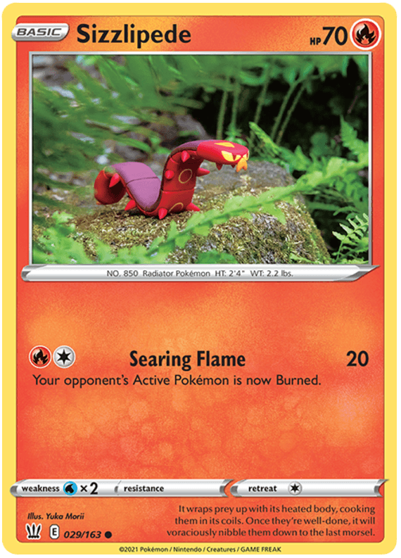 Sizzlipede (029/163) [Sword & Shield: Battle Styles] (Online Only)