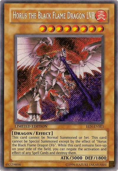 Horus The Black Flame Dragon LV8 [EEN-ENSE1] Secret Rare (ONLINE ORDER ONLY)