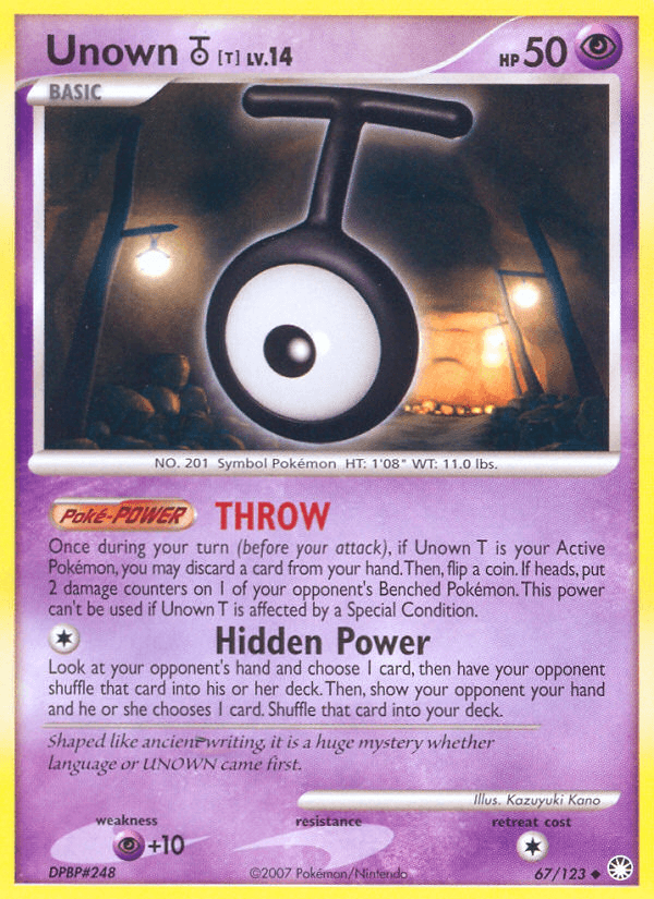 Unown T (67/123) [Diamond & Pearl: Mysterious Treasures] (Online Only)