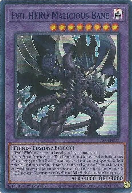 Evil HERO Malicious Bane (Blue) [LDS3-EN033] Ultra Rare (ONLINE ORDER ONLY)