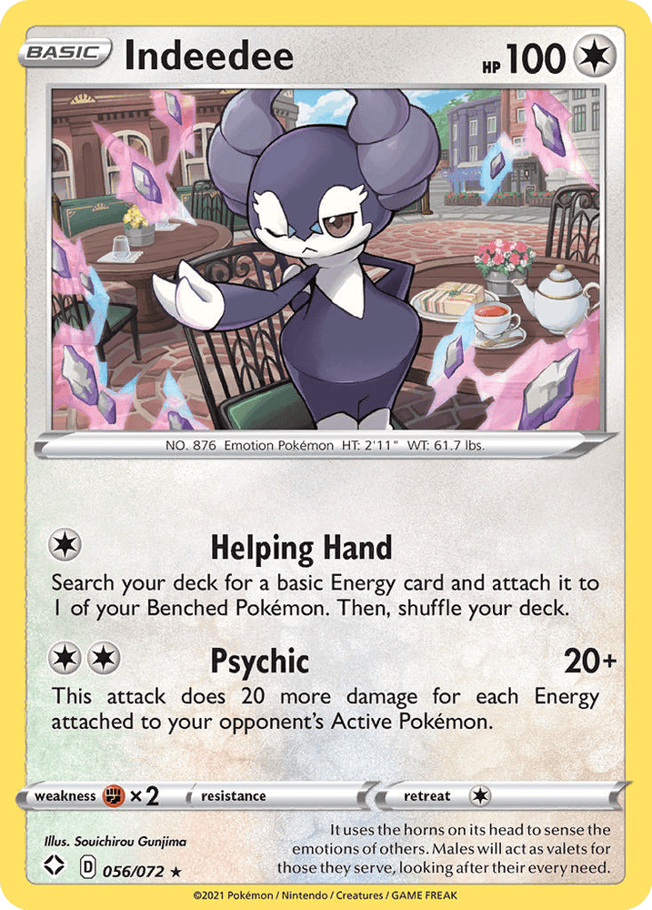 Indeedee (056/072) (Theme Deck Exclusive) [Sword & Shield: Shining Fates] (Online Only)