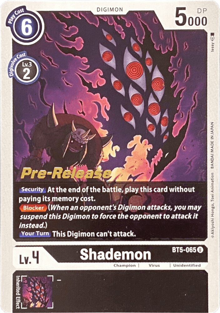 Shademon [BT5-065] [Battle of Omni Pre-Release Promos] (ONLINE ORDER ONLY)