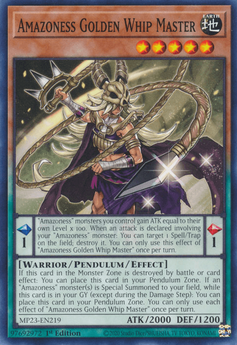 Amazoness Golden Whip Master [MP23-EN219] Common (ONLINE ORDER ONLY)